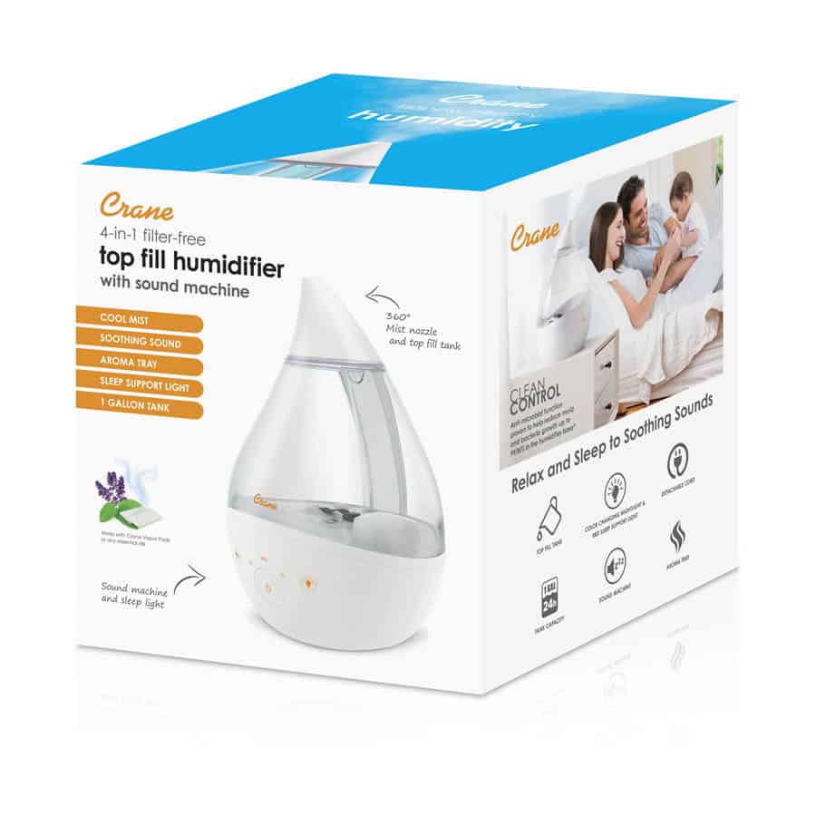 Crane 4-in-1 Cool Mist Humidifier with Aroma Tray & Sound Machine – Allergy  Buyers Club