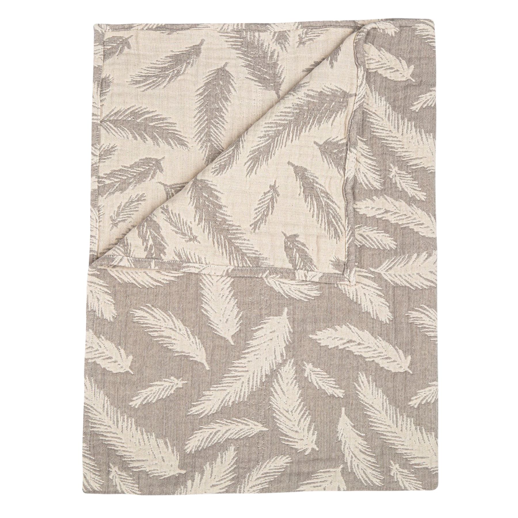 Leaf design blanket on white background