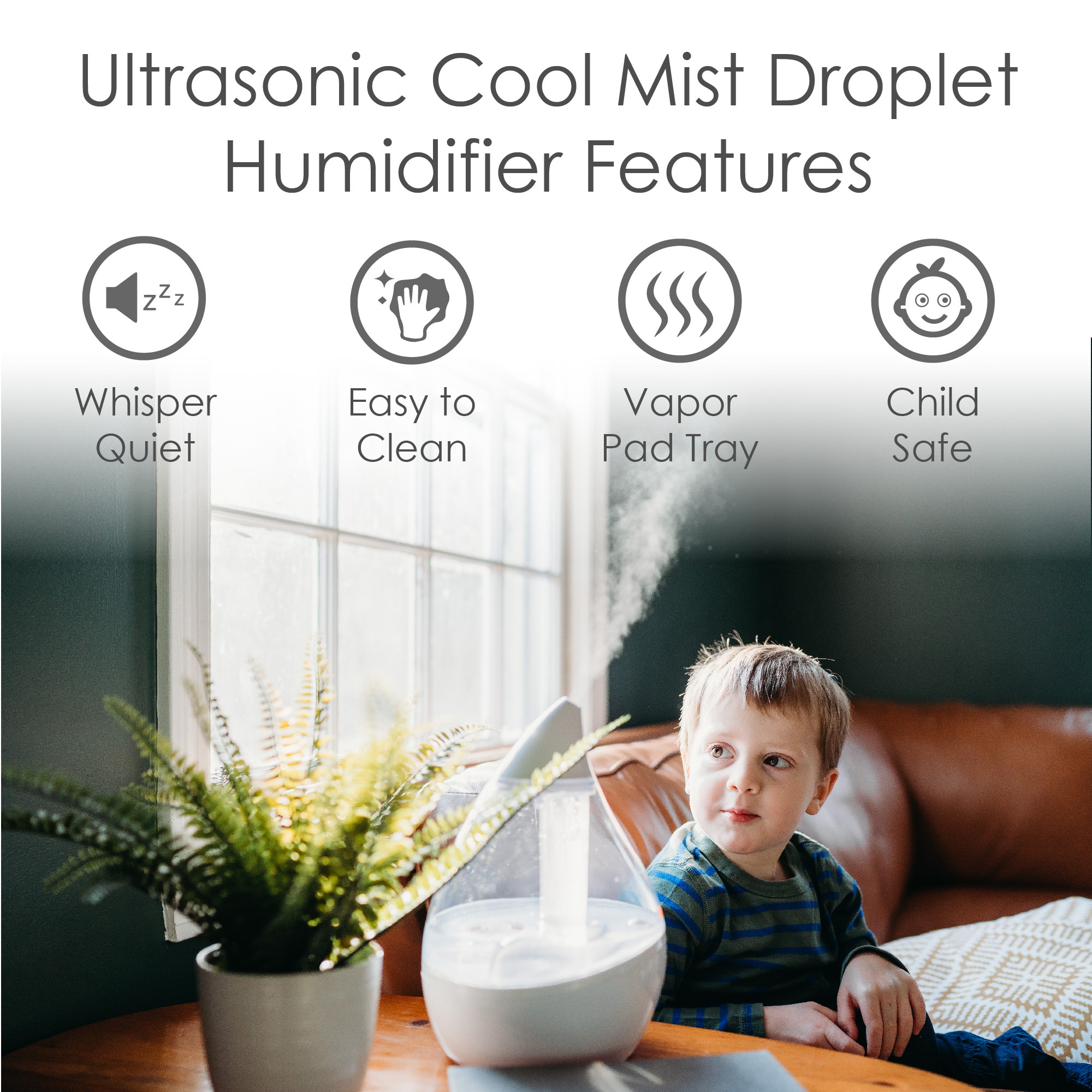 Crane 0.5-Gallon Droplet Ultrasonic Cool Mist Humidifier - Crane Baby