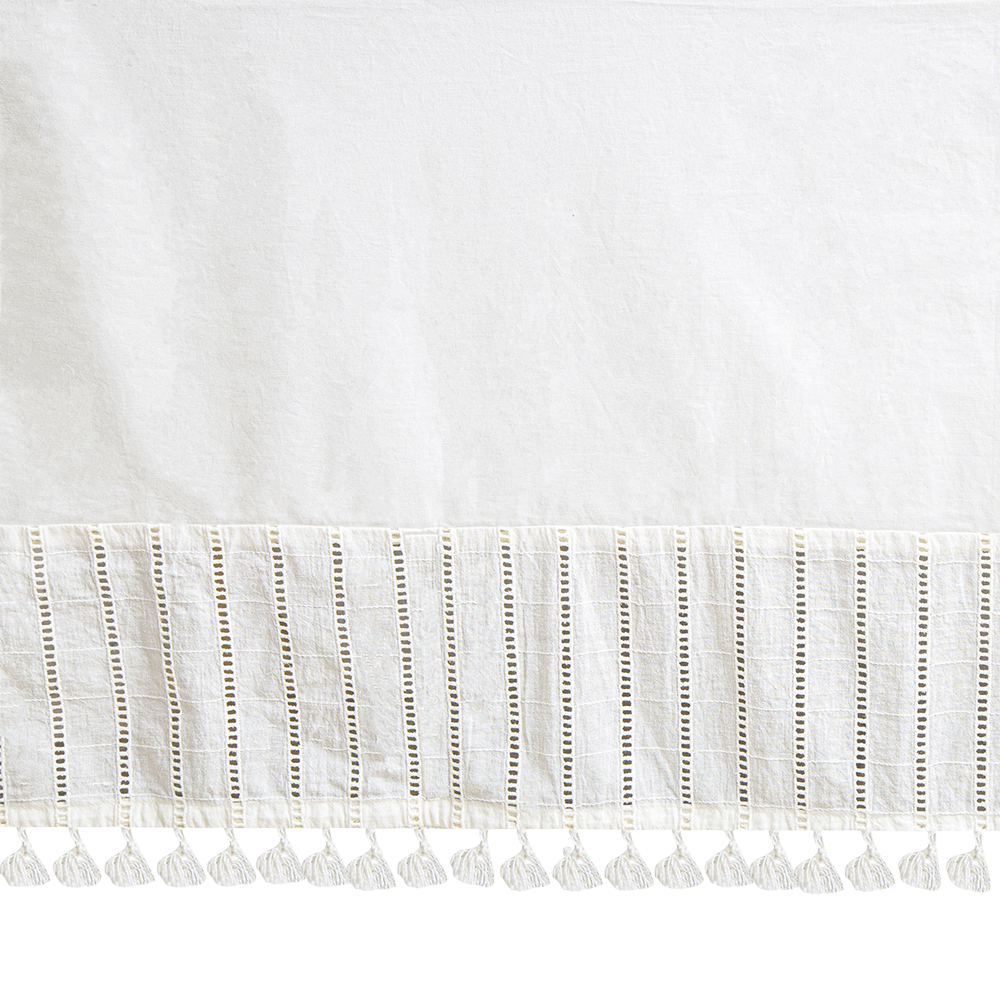 White Boho Bed Skirt | Crib Bedding Sets - Crane Baby