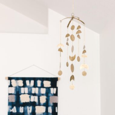 Gold moon ceiling hanging decor