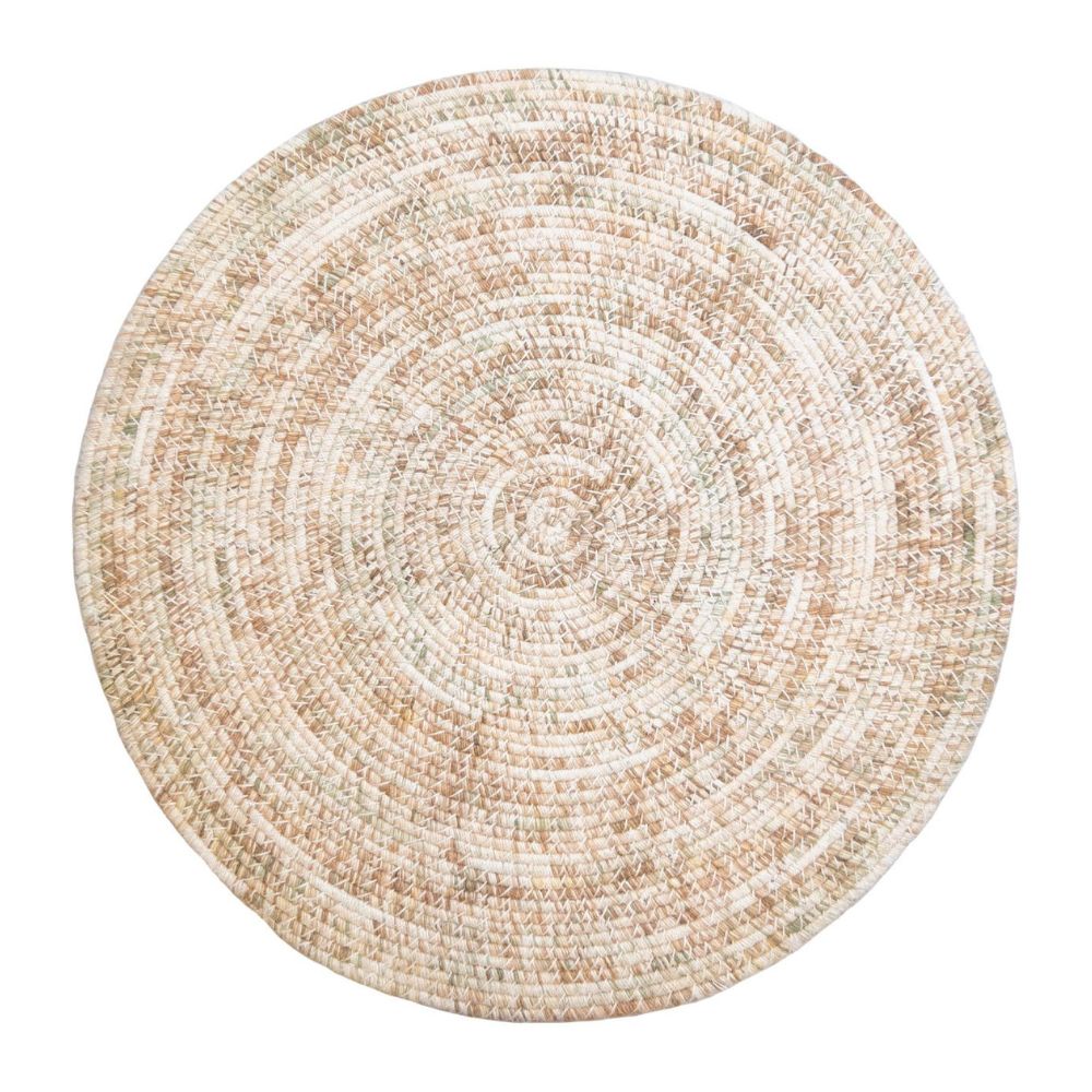 Beige circle rug main image on white background
