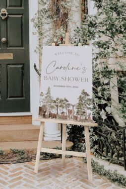 Winter themed baby shower welcome sign