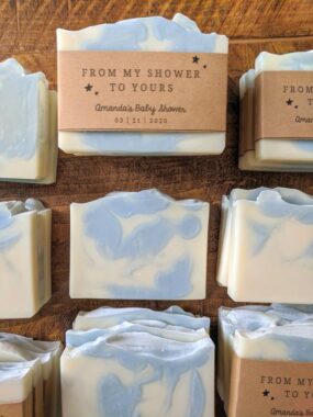 Mini soap baby shower favors