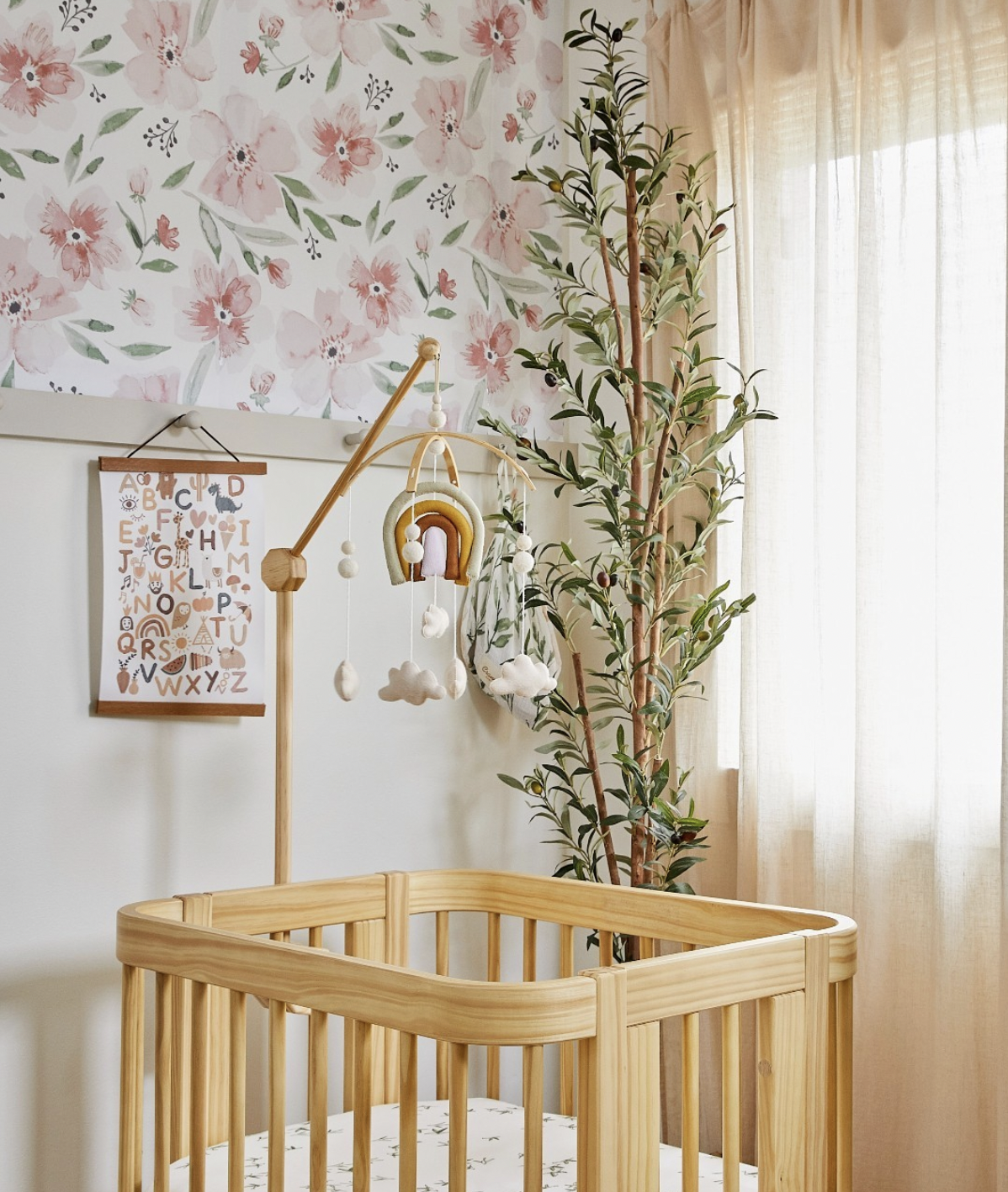 Fake tree in the corner of a nursery