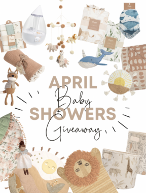 April baby shower giveaway flyer from Crane Baby