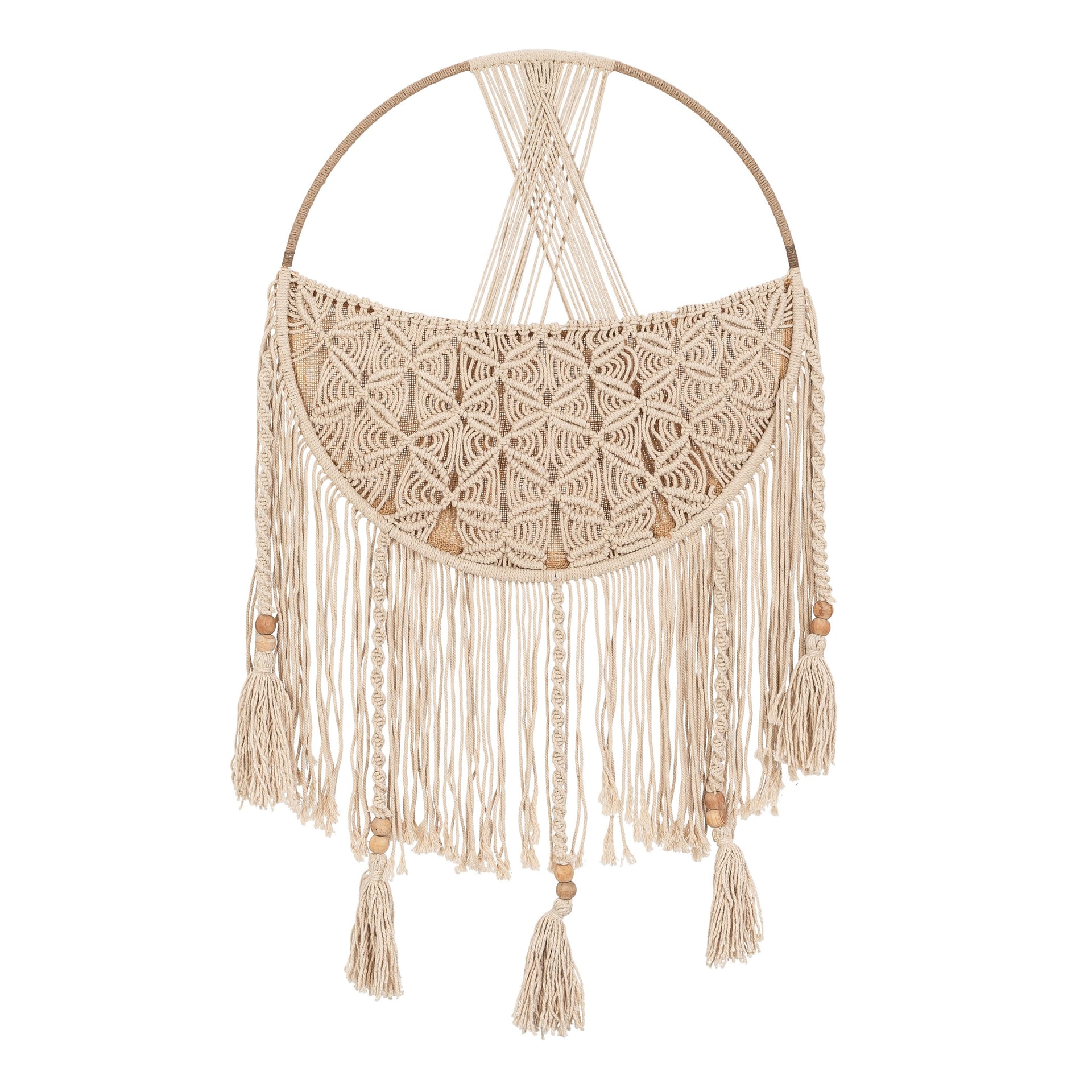 Charlie Farmhouse Macrame Boho Toy Storage with Tassels