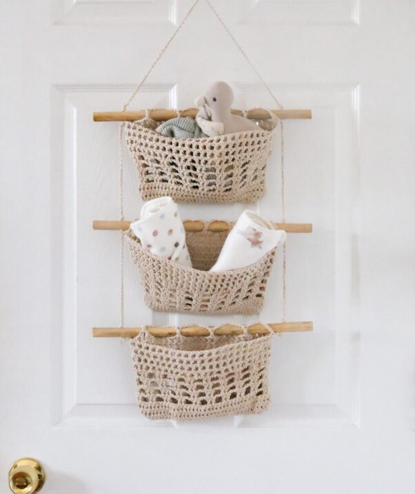 3-tier toy hanging wall storage full of baby supplies