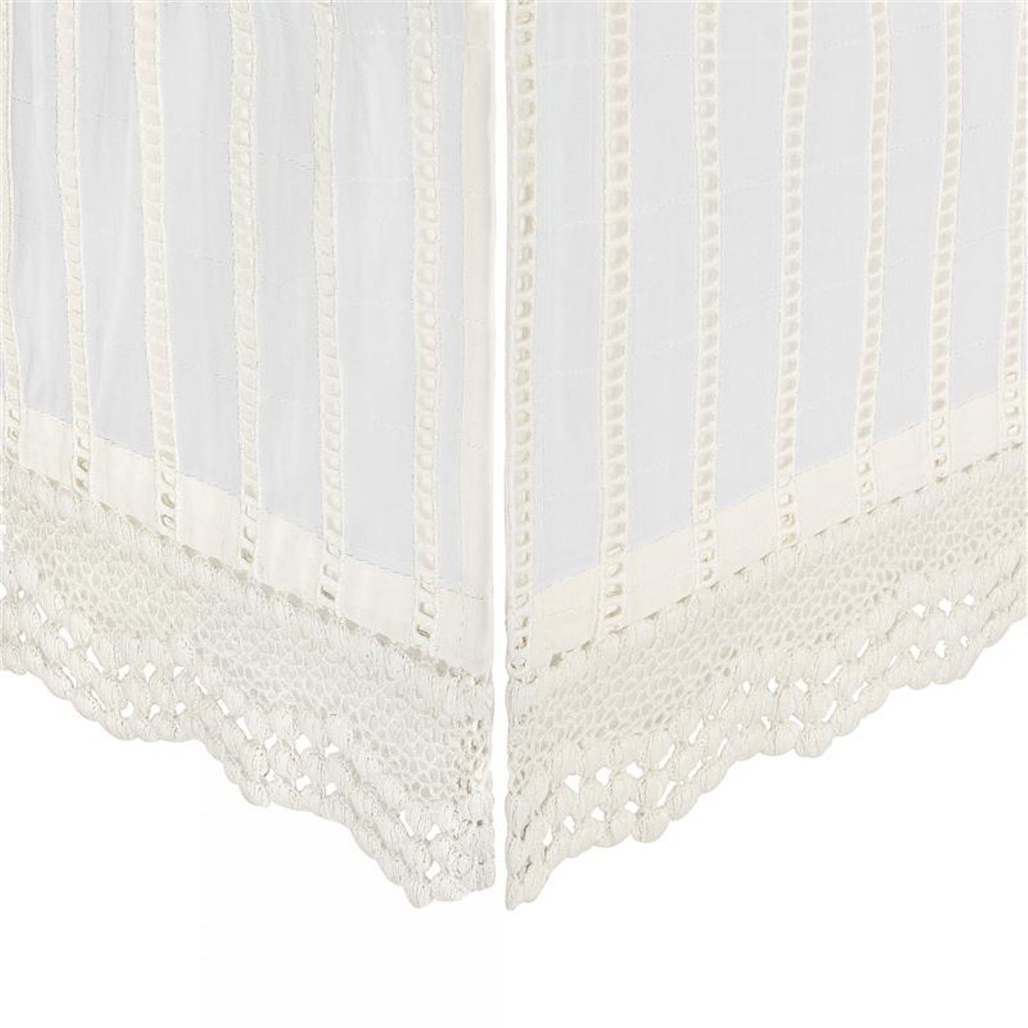 Off-White Lace Scallop Crib Skirt