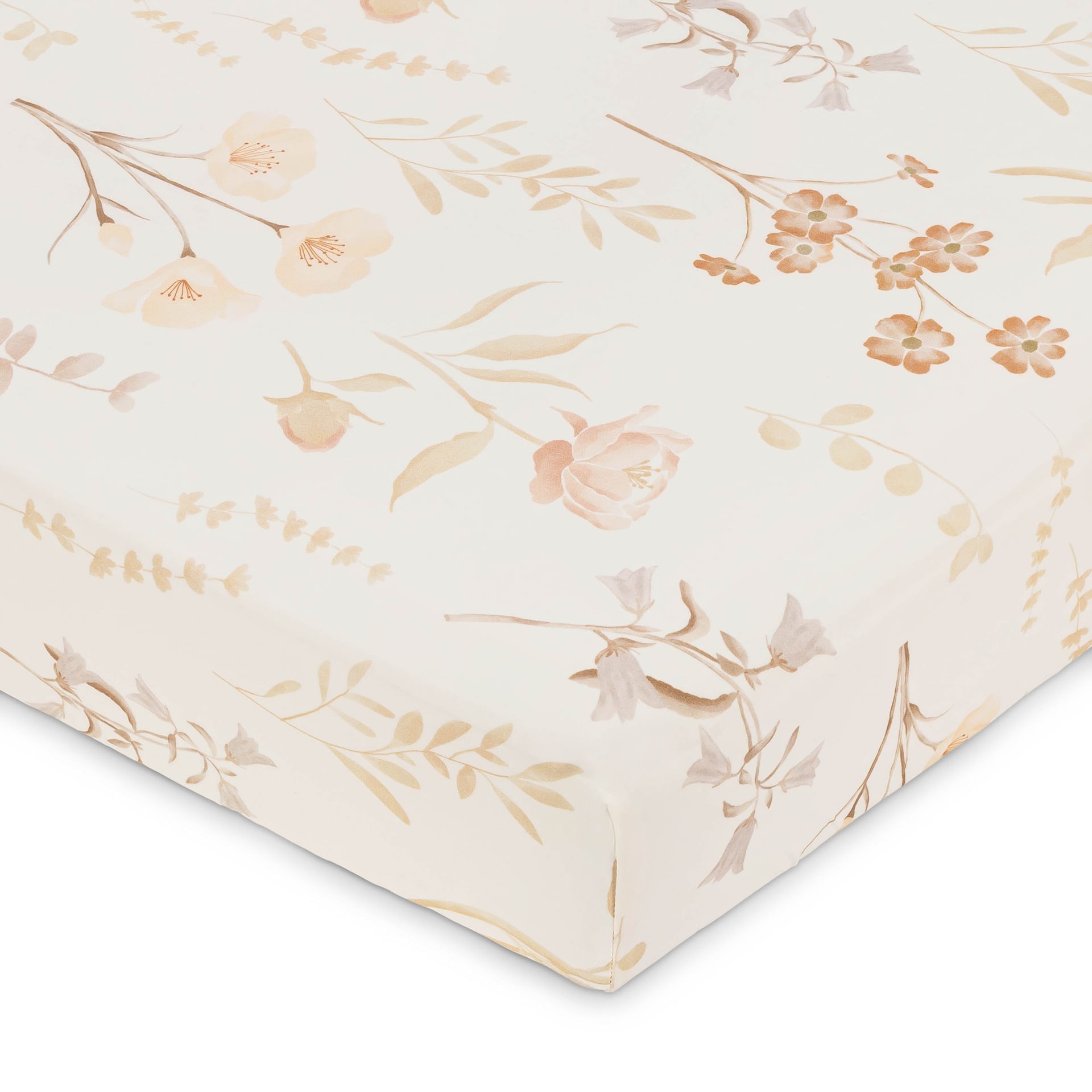 Violet Floral Cotton Fitted Crib Sheet