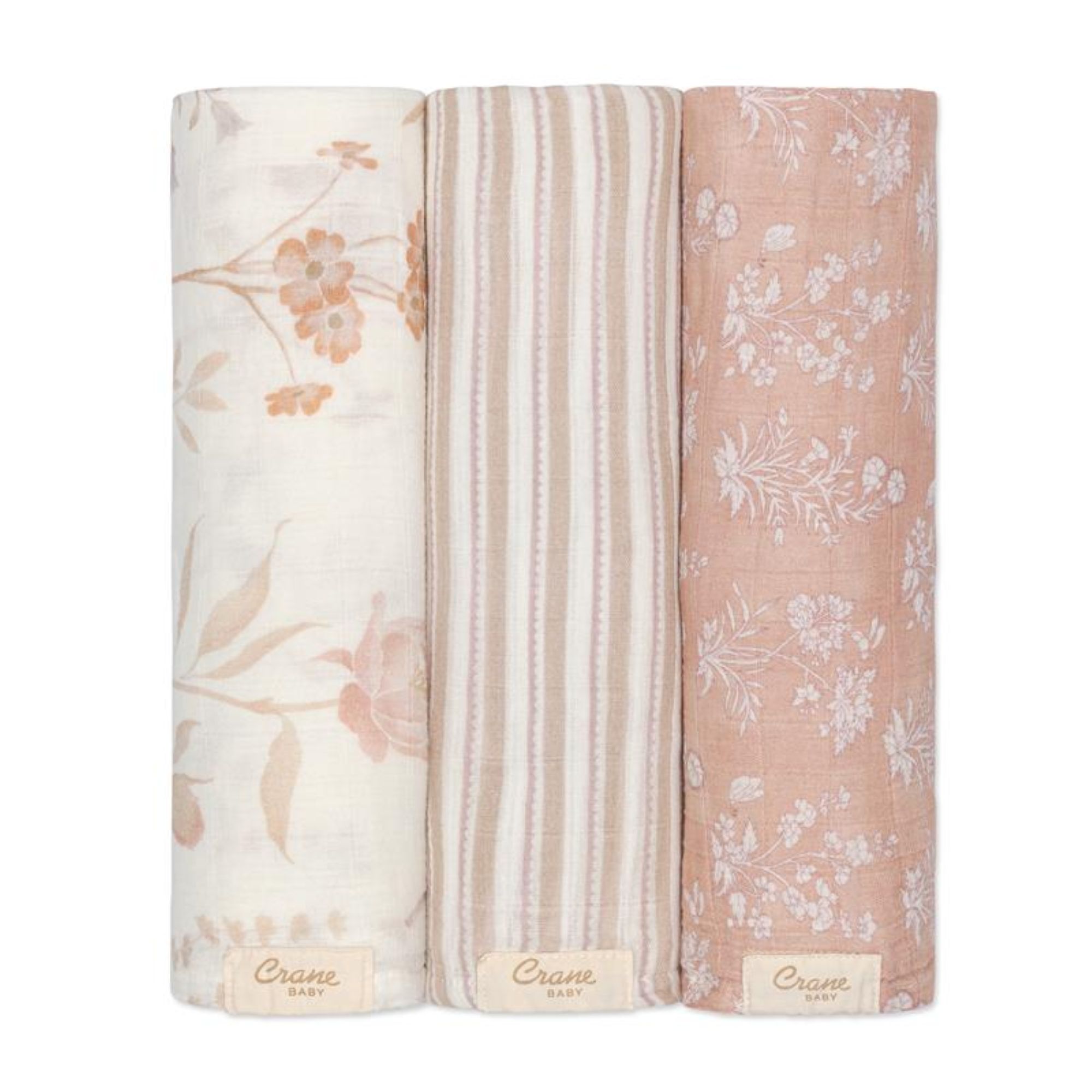 Violet Cotton Muslin Swaddle Blanket Set (Wildflower, Set of 3)
