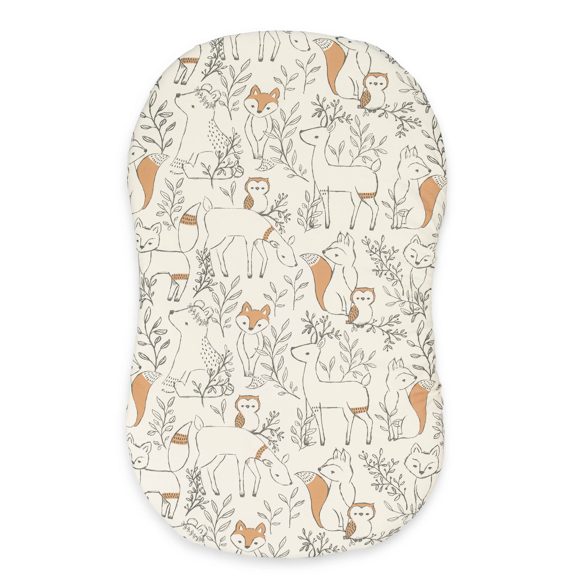 Ezra Woodland Animal Cotton Bassinet Sheet